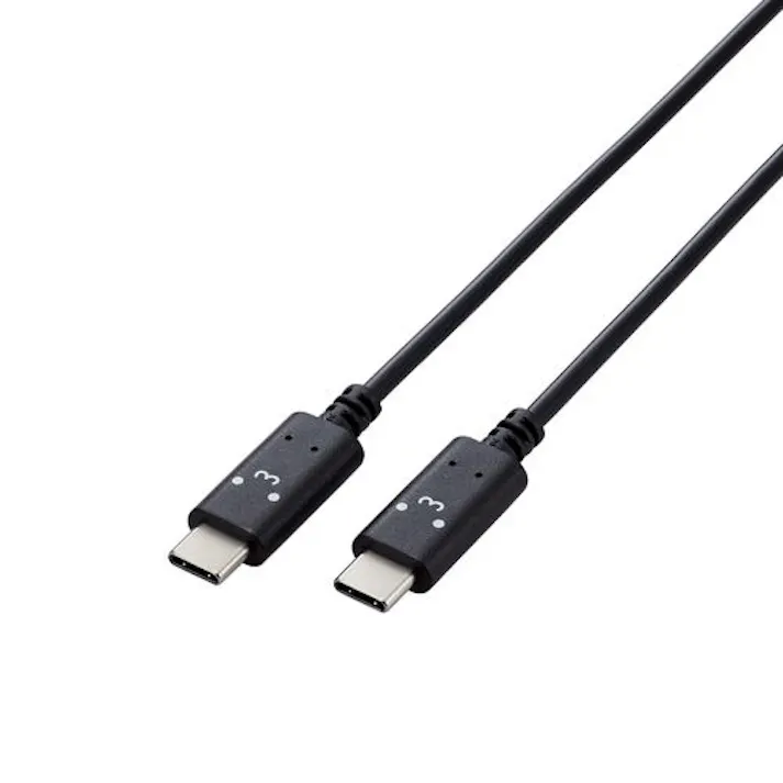 タイプC ケーブル ( Type C to C ) 2m PD 60W クロチャン(ブラック×ホワイト)