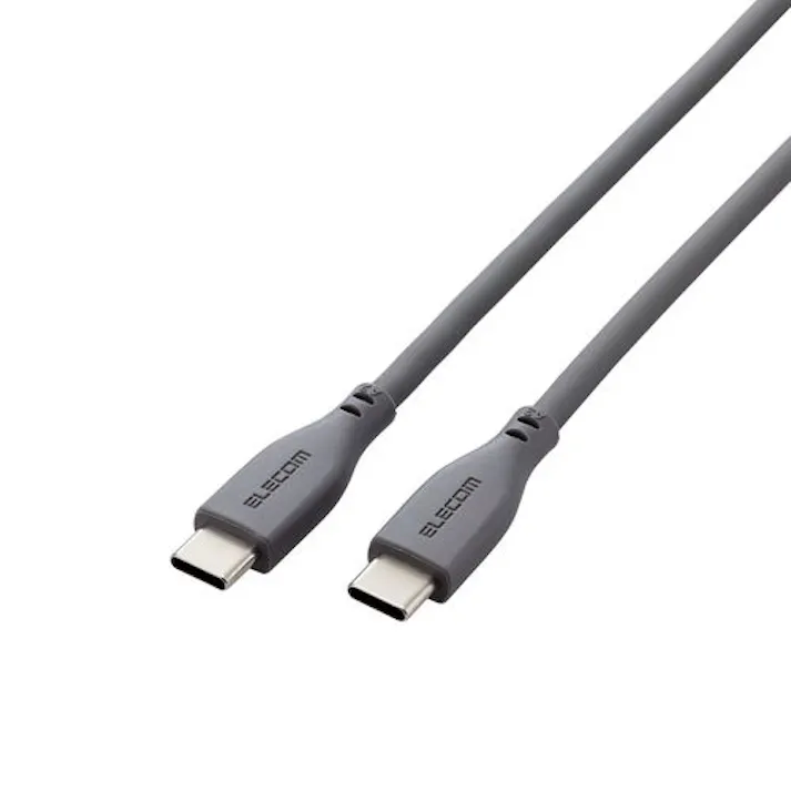 タイプC ケーブル ( USB Type-C to C ) 1.5m シリコン グレー メーカー在庫品