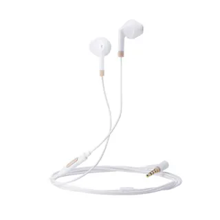 イヤホン 有線 マイク付キ φ3.5mm 4極 L型プラグ セミオープン型 インナーイヤー 通話可能 ILMF ホワイト