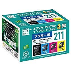 LC211-4PK互換 エコリカ リサイクルインク ブラザー ブラック(顔料)、シア メーカー在庫品 インクカートリッジ・インクリボン LC211-4PK互換 エコリカ リサイクルインク ブラザー ブラック(顔料)、シア メーカー在庫品 インクカートリッジ・インクリボン