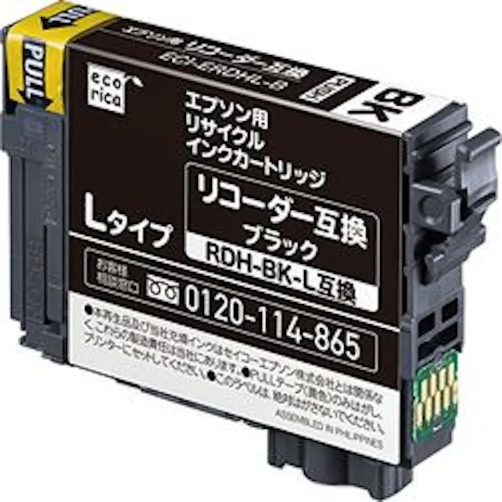 RDH-BK-L互換 エコリカ リコーダー リサイクルインク エプソン ブラック(顔