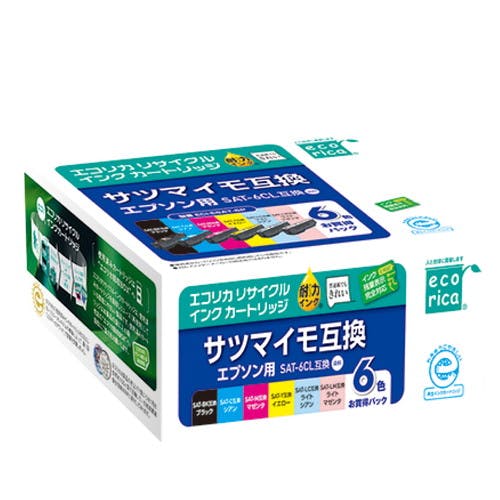EPSON SAT-6CL対応 リサイクル インクカートリッジ 6色パック 残量表示機能付 サツマイモ インクカートリッジ・インクリボン EPSON SAT-6CL対応 リサイクル インクカートリッジ 6色パック 残量表示機能付 サツマイモ インクカートリッジ・インクリボン
