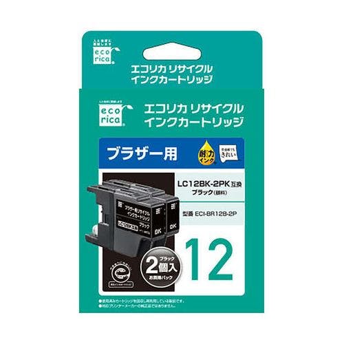 エコリカ インクカートリッジ ブラザー LC12BK-2PK 互換インク 2個パック ブラック メーカー在庫品 インクカートリッジ・インクリボン エコリカ インクカートリッジ ブラザー LC12BK-2PK 互換インク 2個パック ブラック メーカー在庫品 インクカートリッジ・インクリボン