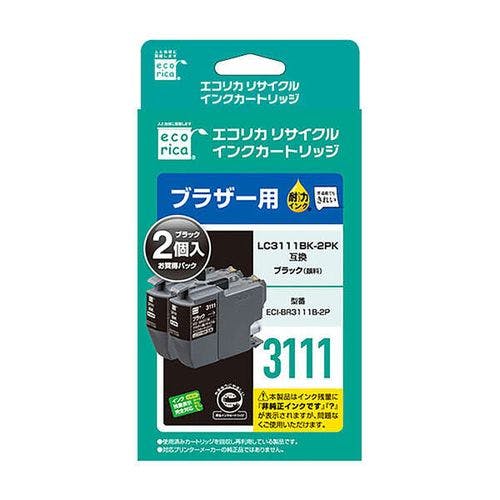 エコリカ インクカートリッジ ブラザー LC3111BK-2PK 互換インク 2個パック ブラック インクカートリッジ・インクリボン エコリカ インクカートリッジ ブラザー LC3111BK-2PK 互換インク 2個パック ブラック インクカートリッジ・インクリボン