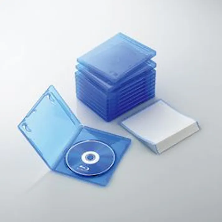Blu-rayディスクケース(1枚収納タイプ 10枚セット) クリアブルー