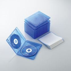 Blu-rayディスクケース(2枚収納タイプ 10枚セット) クリアブルー パソコン・周辺機器 Blu-rayディスクケース(2枚収納タイプ 10枚セット) クリアブルー パソコン・周辺機器