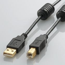USB2.0ケーブル フェライトコア付 ABタイプ 2.0m(ブラック) パソコン・周辺機器 USB2.0ケーブル フェライトコア付 ABタイプ 2.0m(ブラック) パソコン・周辺機器