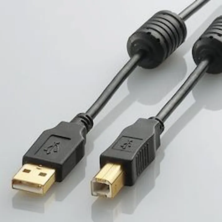 USB2.0ケーブル フェライトコア付 ABタイプ 5.0m(ブラック) メーカー在庫品