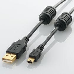 USB2.0ケーブル フェライトコア付 A-miniBタイプ 5.0m(ブラック) パソコン・周辺機器 USB2.0ケーブル フェライトコア付 A-miniBタイプ 5.0m(ブラック) パソコン・周辺機器