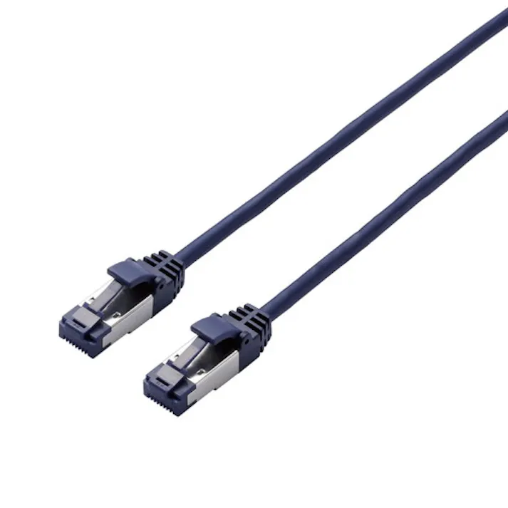 LANケーブル CAT8 爪折れ防止 スリム 2m ブルーメタリック メーカー在庫品
