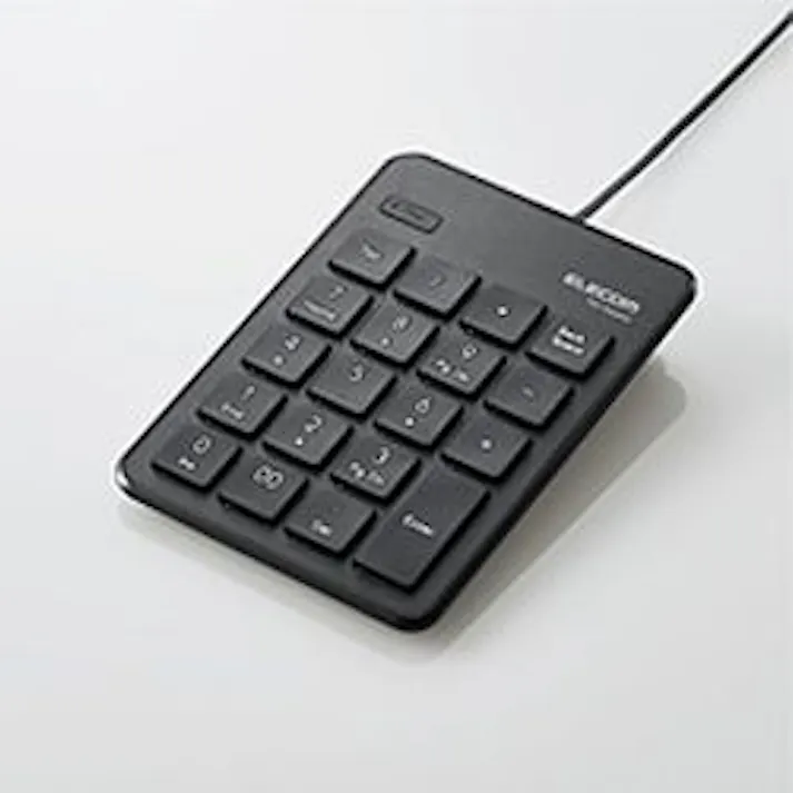 有線テンキーパッド パンタグラフ 薄型 ブラック TK-TCP018BK