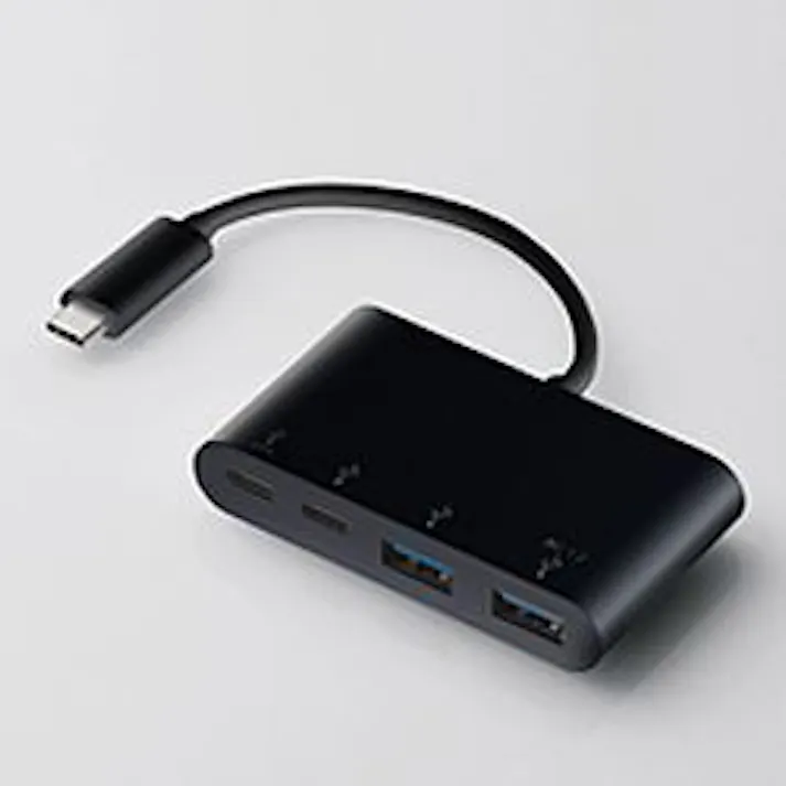 USBHUB USB3.1(Gen1) PD対応 Type-Cコネクタ バスパワー ブラック