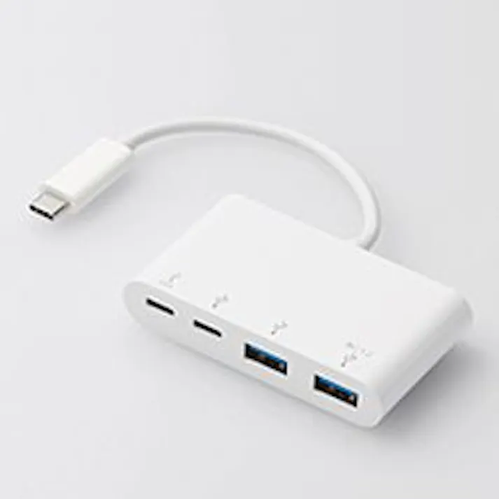 USBHUB USB3.1(Gen1) PD対応 Type-Cコネクタ バスパワー ホワイト 目安在庫=△