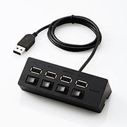 USBHUB2.0 機能主義 スイッチ付 バスパワー 4ポート 100cm ブラック パソコン・周辺機器 USBHUB2.0 機能主義 スイッチ付 バスパワー 4ポート 100cm ブラック パソコン・周辺機器