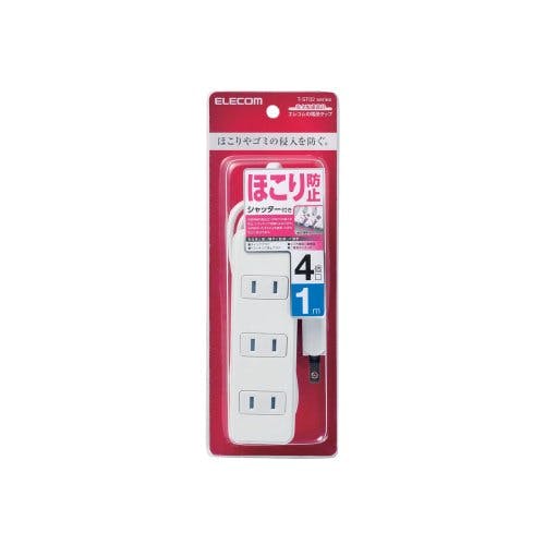 シャッタータップ 4個口 1m ホワイト T-ST02-22410WH メーカー在庫品 電源ケーブル・延長コード シャッタータップ 4個口 1m ホワイト T-ST02-22410WH メーカー在庫品 電源ケーブル・延長コード