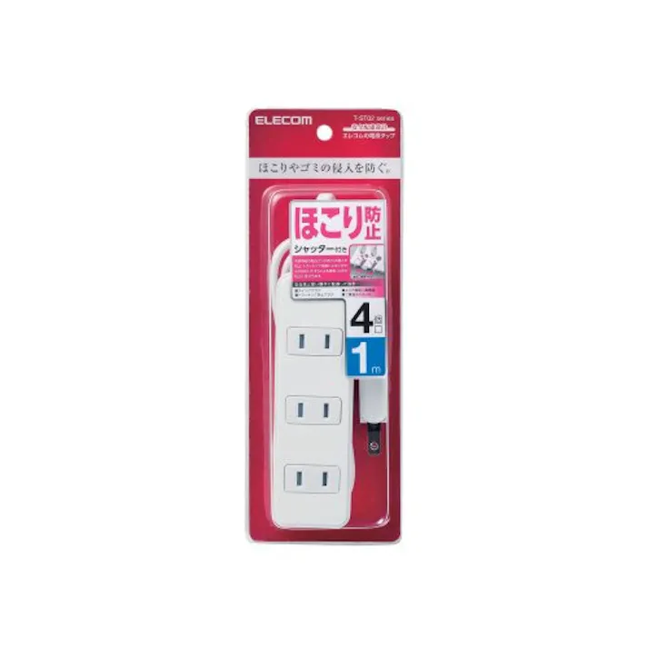 シャッタータップ 4個口 1m ホワイト T-ST02-22410WH