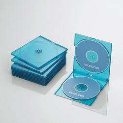 CD DVDスリムプラケース 2枚収納 10パック クリアブルー パソコン・周辺機器 CD DVDスリムプラケース 2枚収納 10パック クリアブルー パソコン・周辺機器