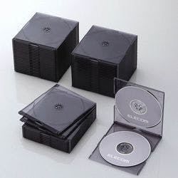 CD DVDスリムプラケース 2枚収納 50パック クリアブラック パソコン・周辺機器 CD DVDスリムプラケース 2枚収納 50パック クリアブラック パソコン・周辺機器