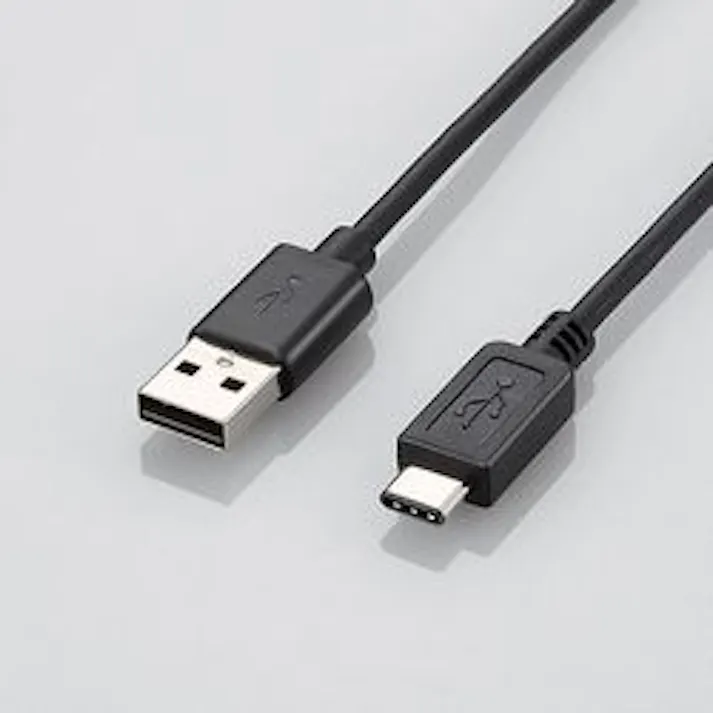USB2.0ケーブル A-Cタイプ ノーマル 1m ブラック U2C-AC10BK