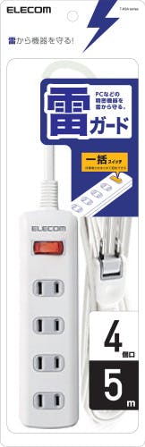 雷ガードタップ 一括スイッチ 4個口 5m ホワイト T-K3A-2450WH メーカー在庫品 電源ケーブル・延長コード 雷ガードタップ 一括スイッチ 4個口 5m ホワイト T-K3A-2450WH メーカー在庫品 電源ケーブル・延長コード