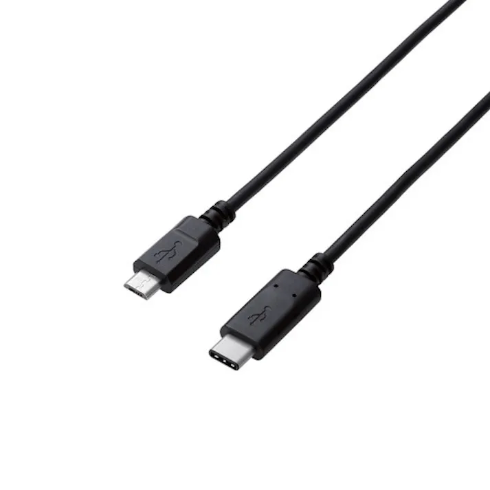USB2.0ケーブル C-microBタイプ 認証品 3A出力 1.0m ブラック