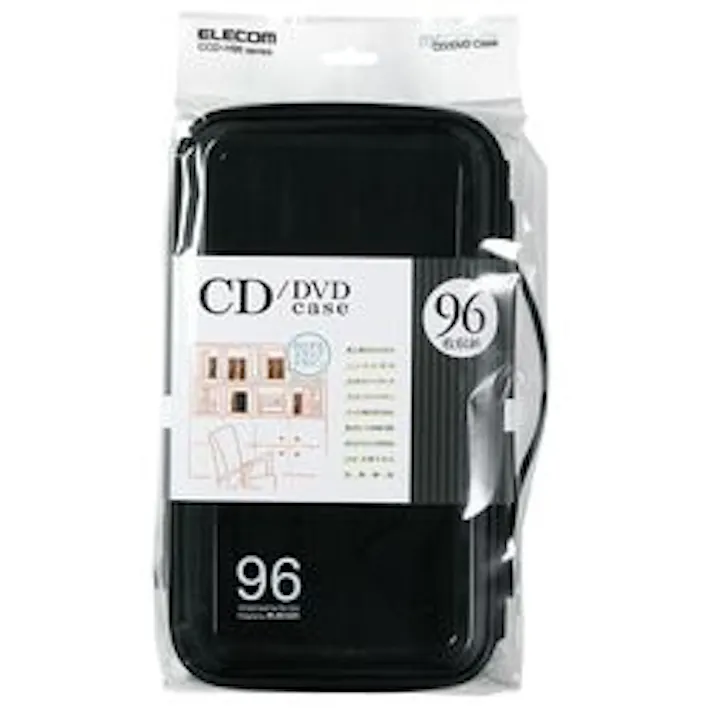 CD DVDケース セミハード ファスナー付 96枚入 ブラック CCD-H96BK