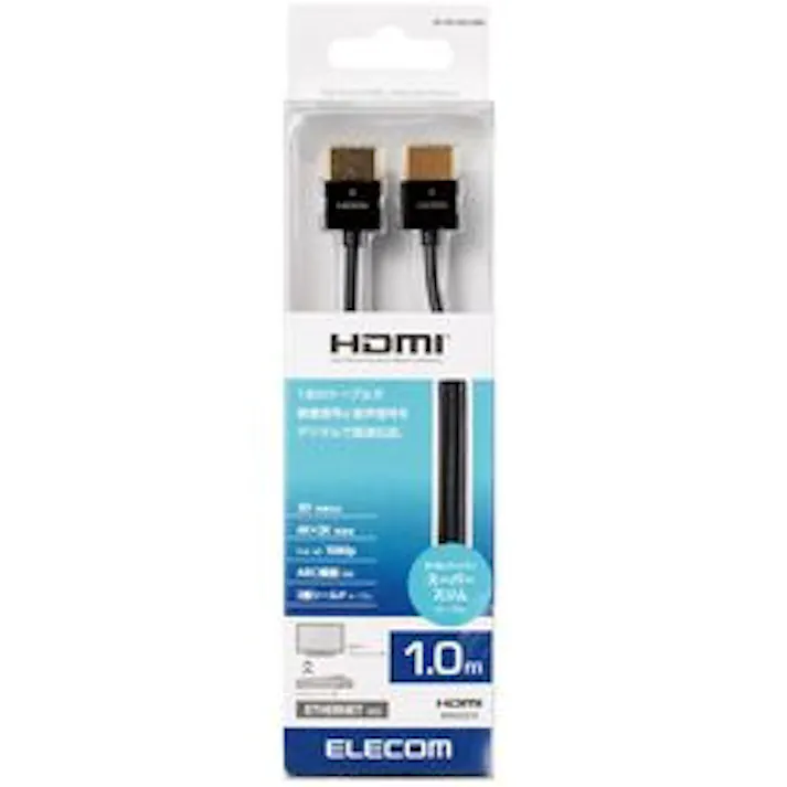 HDMIケーブル イーサネット対応 スーパースリム 1.0m ブラック メーカー在庫品