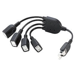 延長コード 電源タップ 0.2m 2ピン 4個口 ACアダプタを4個つなげるケーブル メーカー在庫品 電源ケーブル・延長コード 延長コード 電源タップ 0.2m 2ピン 4個口 ACアダプタを4個つなげるケーブル メーカー在庫品 電源ケーブル・延長コード