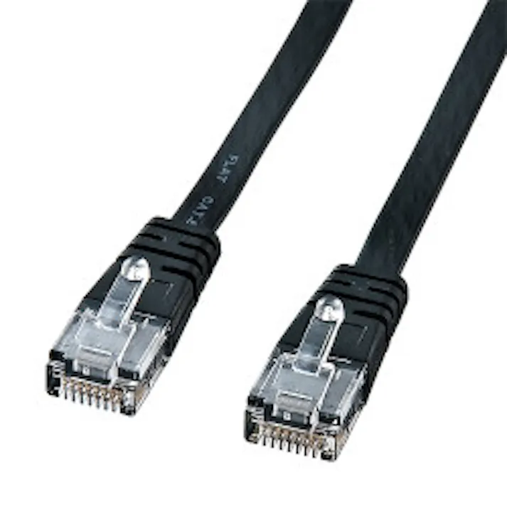 カテゴリ6フラットケーブル 2m ブラック KB-FL6-02BKN