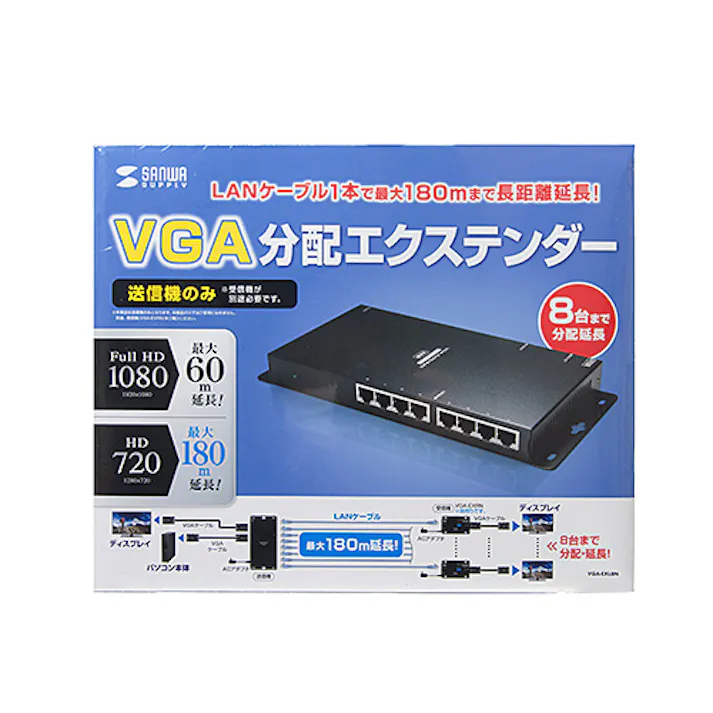 ディスプレイエクステンダー(送信機)(8分配) VGA-EXL8N