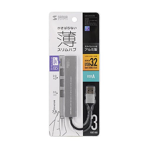 USB 3.2 Gen1+USB2.0 コンボ スリムハブ(カードリーダー付き) メーカー在庫品 パソコン・周辺機器 USB 3.2 Gen1+USB2.0 コンボ スリムハブ(カードリーダー付き) メーカー在庫品 パソコン・周辺機器