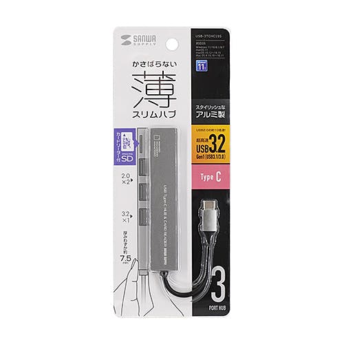 Type-C 3ポート コンボスリムハブ(カードリーダー付き) メーカー在庫品 パソコン・周辺機器 Type-C 3ポート コンボスリムハブ(カードリーダー付き) メーカー在庫品 パソコン・周辺機器