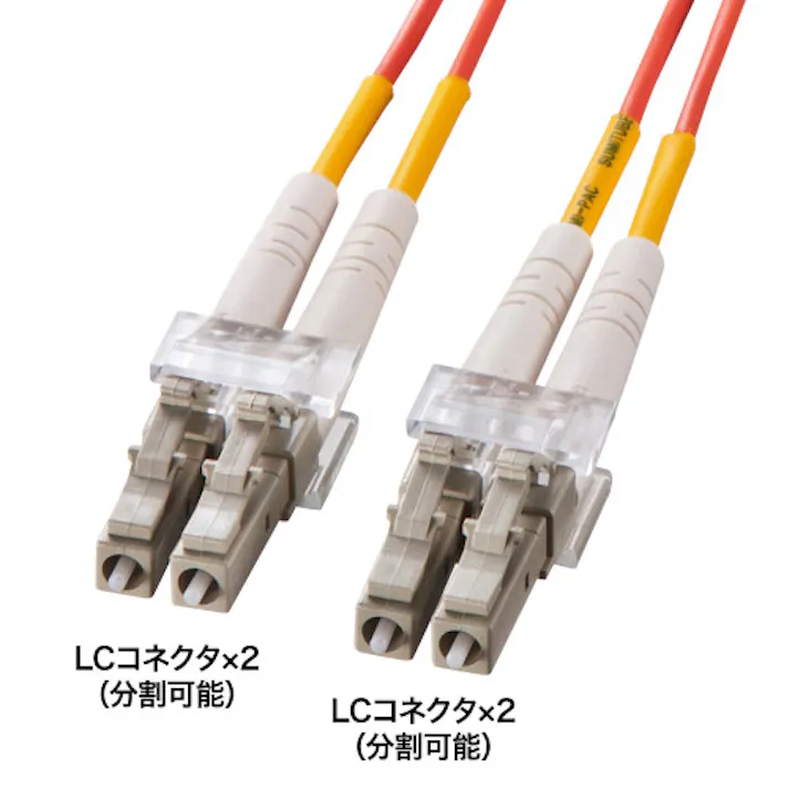 メガネ型光ファイバケーブル(マルチ50μm、LC×2-LC×2、3m) メーカー在庫品