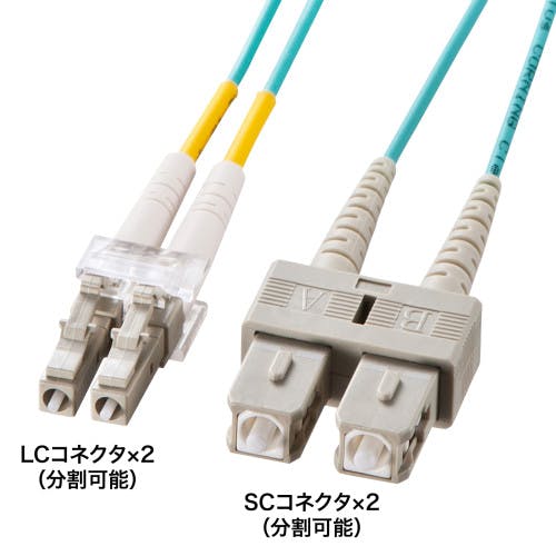 メガネ型光ファイバケーブル(マルチ50μmOM3、LC×2-SC×2、1m) メーカー在庫品 パソコン・周辺機器 メガネ型光ファイバケーブル(マルチ50μmOM3、LC×2-SC×2、1m) メーカー在庫品 パソコン・周辺機器