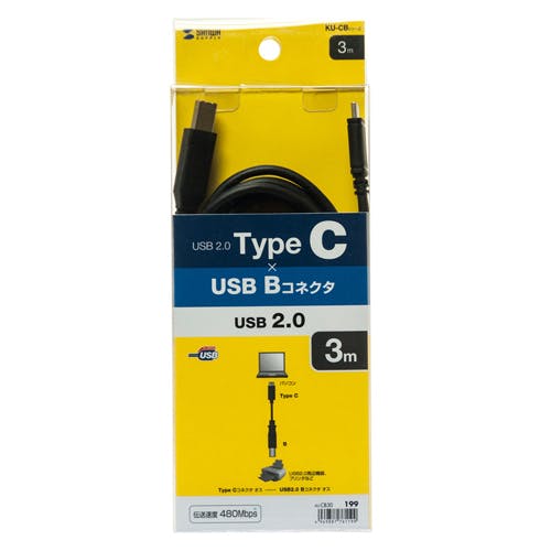 USB2.0 TypeC - BP[u 3m KU-CB30 p\REӋ@