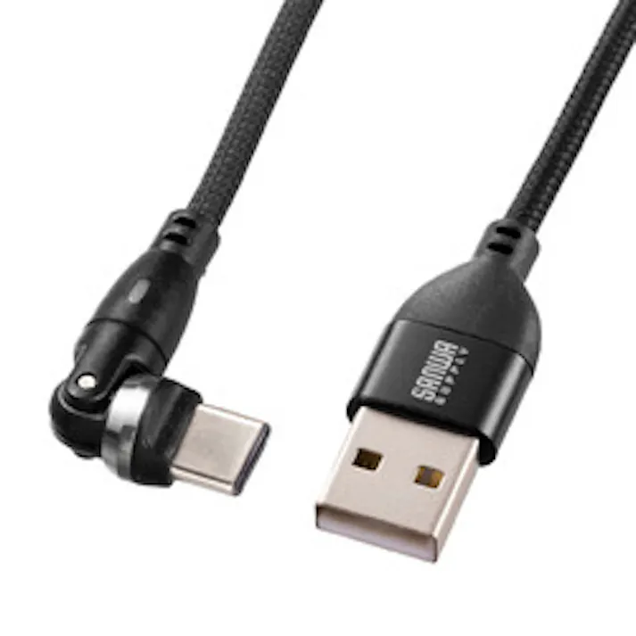 USB2.0 Type-C-Aコネクタ540°回転ケーブル・1m メーカー在庫品