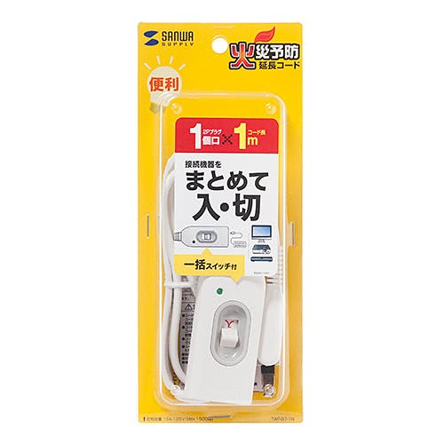 中間スイッチ付延長コード 2P・1個口 1m TAP-B7-1N メーカー在庫品 電源ケーブル・延長コード 中間スイッチ付延長コード 2P・1個口 1m TAP-B7-1N メーカー在庫品 電源ケーブル・延長コード