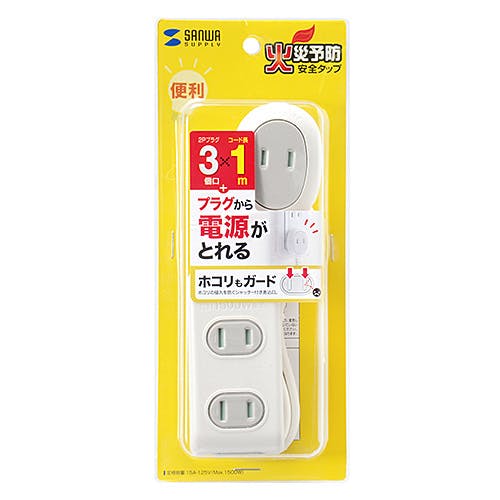 プラス1個口便利タップ 2P・3個口+1個口 1m TAP-B9-1N 電源ケーブル・延長コード プラス1個口便利タップ 2P・3個口+1個口 1m TAP-B9-1N 電源ケーブル・延長コード