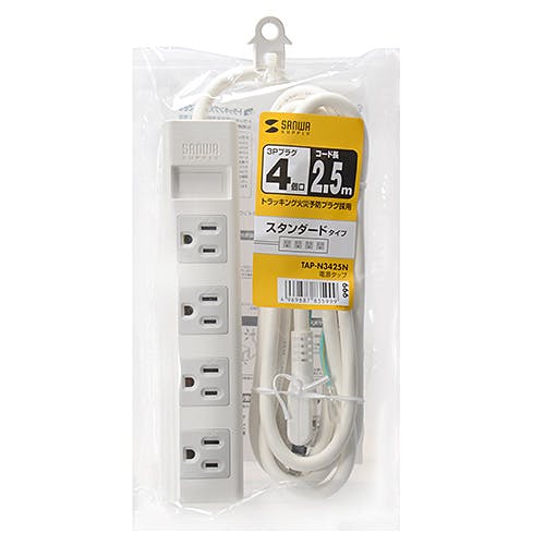 電源タップ 3P・4個口 2.5m TAP-N3425N メーカー在庫品 電源ケーブル・延長コード 電源タップ 3P・4個口 2.5m TAP-N3425N メーカー在庫品 電源ケーブル・延長コード
