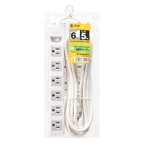 電源タップ 一括集中スイッチ付き 3P・6個口 5m TAP-N3650SWN メーカー在庫品 電源ケーブル・延長コード 電源タップ 一括集中スイッチ付き 3P・6個口 5m TAP-N3650SWN メーカー在庫品 電源ケーブル・延長コード