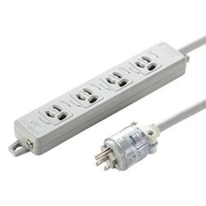 医用接地プラグ付き電源タップ 一般用 3P4個口 1m TAP-HPM4-1W