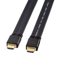 フラットHDMIケーブル 10m ブラック KM-HD20-100FK パソコン・周辺機器 フラットHDMIケーブル 10m ブラック KM-HD20-100FK パソコン・周辺機器