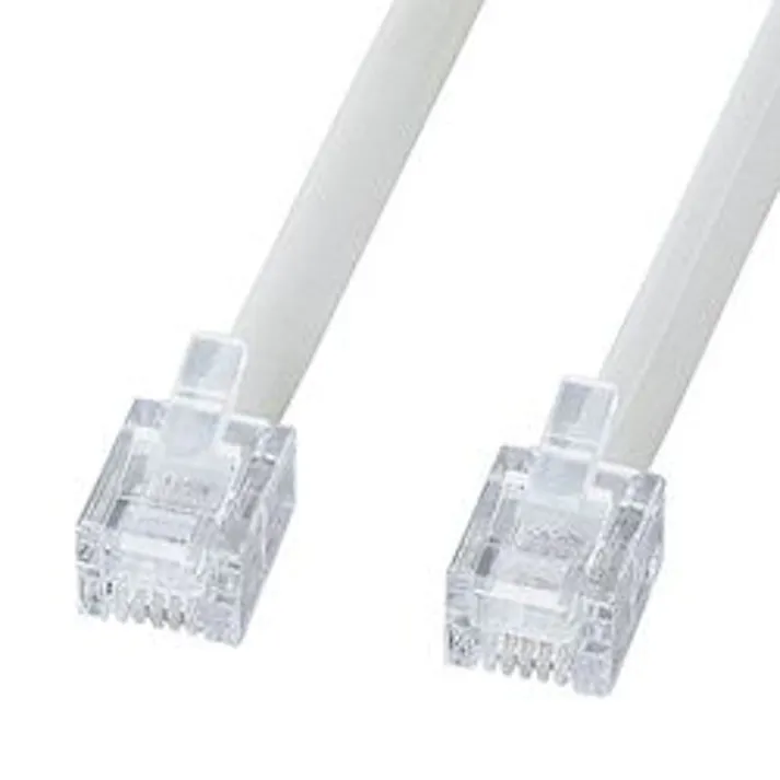 エコロジー電話ケーブル(ノーマル) 白 3m TEL-EN-3N2 メーカー在庫品
