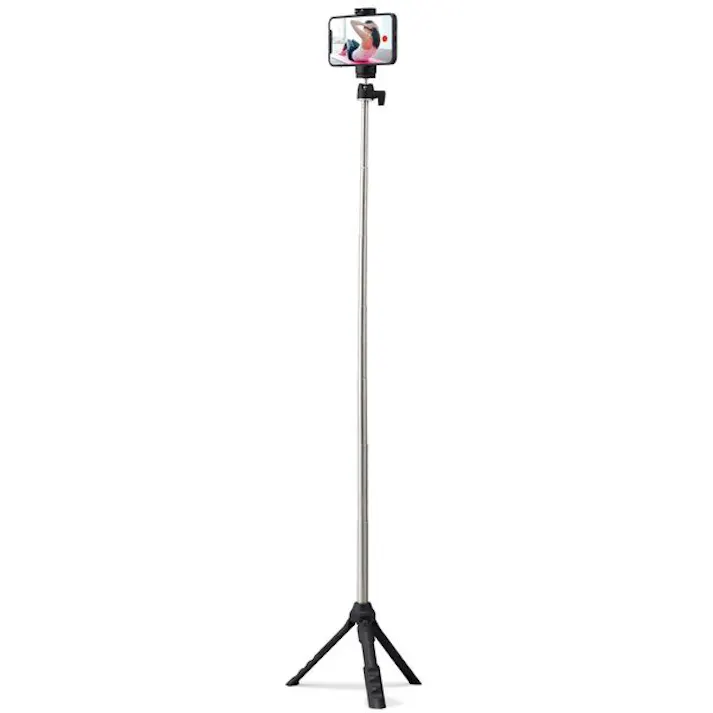 スマホ用三脚 自撮リ棒 2way 高サ調整 最大95cm ブラック P-STSRSMBK