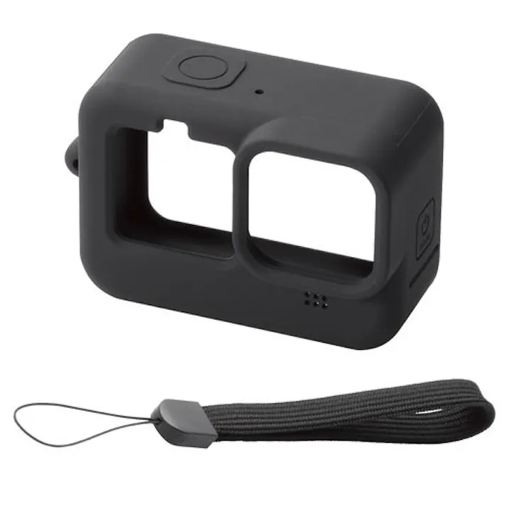 GoPro HERO9 Black用 シリコンケース ハンドストラップ付き アクションカメラ ゴープロ9 ブラック