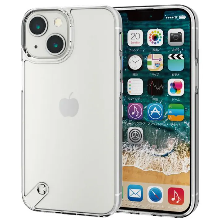 iPhone13 mini ケース ストラップホール付 クリア PM-A21AHVCKCR
