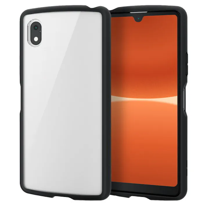 ケース カバー Xperia Ace III TPU ハイブリッド 高硬度8H 軽量 薄型 フレームカラー 背面クリア ブラック