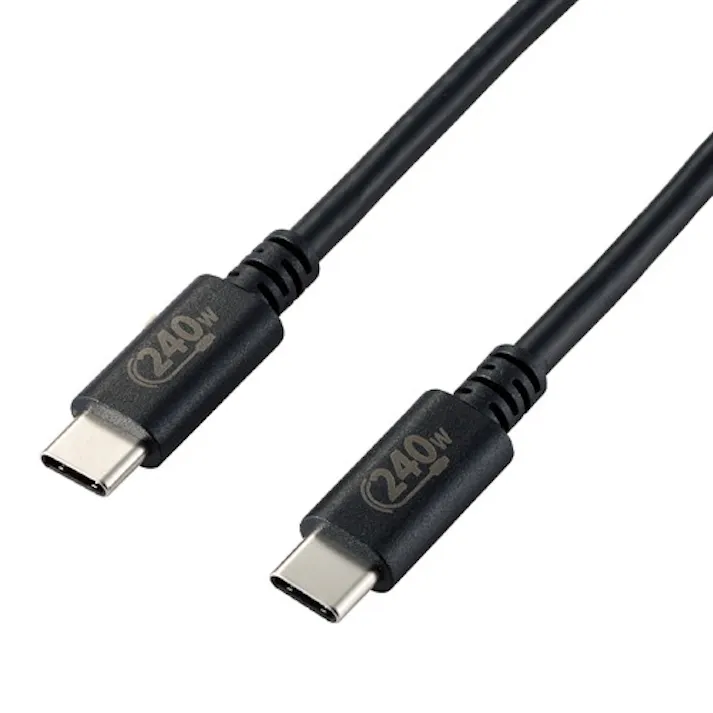 USB2.0ケーブル/C-Cタイプ/認証品/USB Power Delivery対応/240W/2.0m/ブラ メーカー在庫品