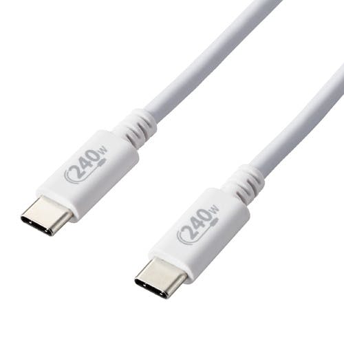USB2.0ケーブル/C-Cタイプ/認証品/USB Power Delivery対応/240W/2.0m/ホワ メーカー在庫品 スマートフォンアクセサリ USB2.0ケーブル/C-Cタイプ/認証品/USB Power Delivery対応/240W/2.0m/ホワ メーカー在庫品 スマートフォンアクセサリ