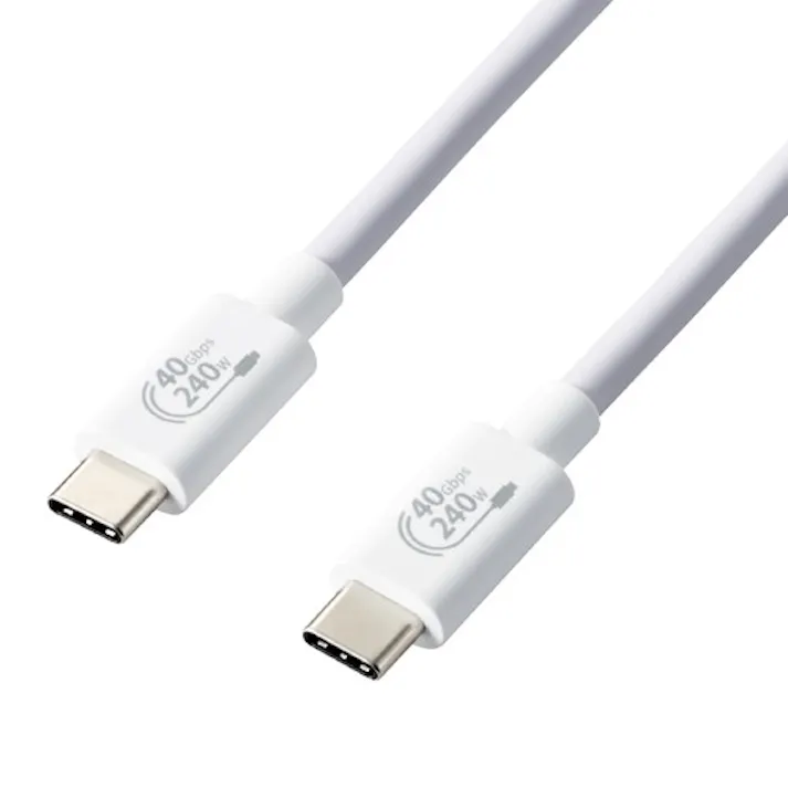 USB Type C ケーブル ( USB-C to C ) 1m USB PD EPR 240W 5A USB4 ホワイト